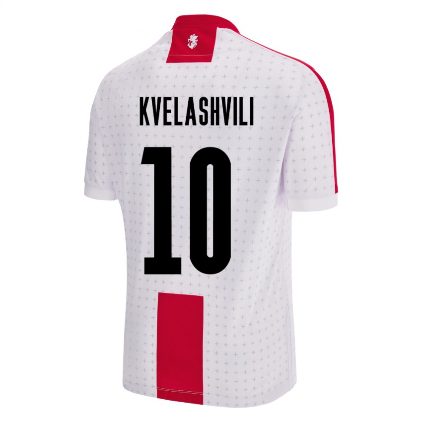 Niño Camiseta Georgia Nikoloz Kvelashvili #10 Blanco 1ª Equipación 24-26 La Camisa México
