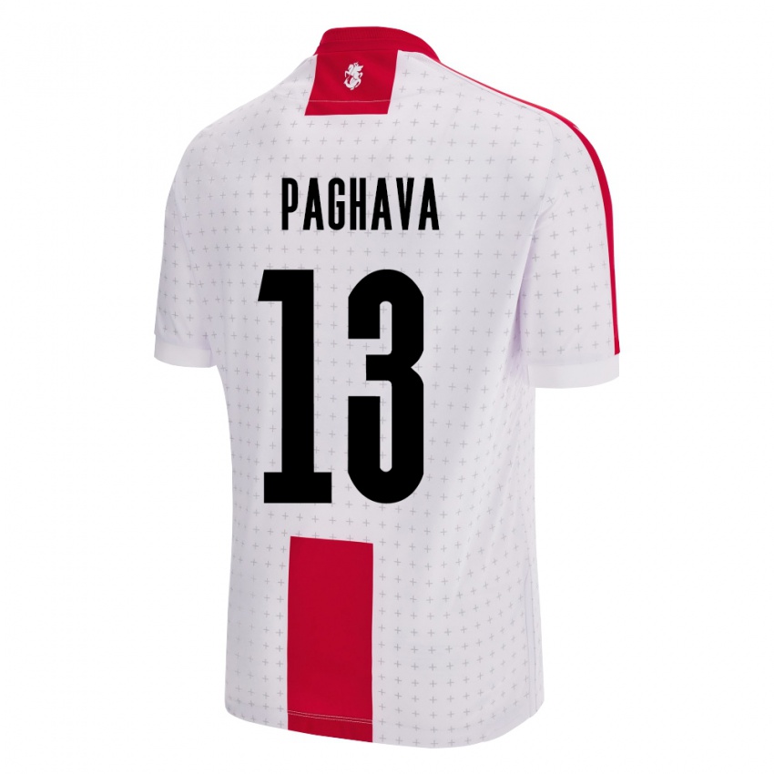 Niño Camiseta Georgia Davit Paghava #13 Blanco 1ª Equipación 24-26 La Camisa México