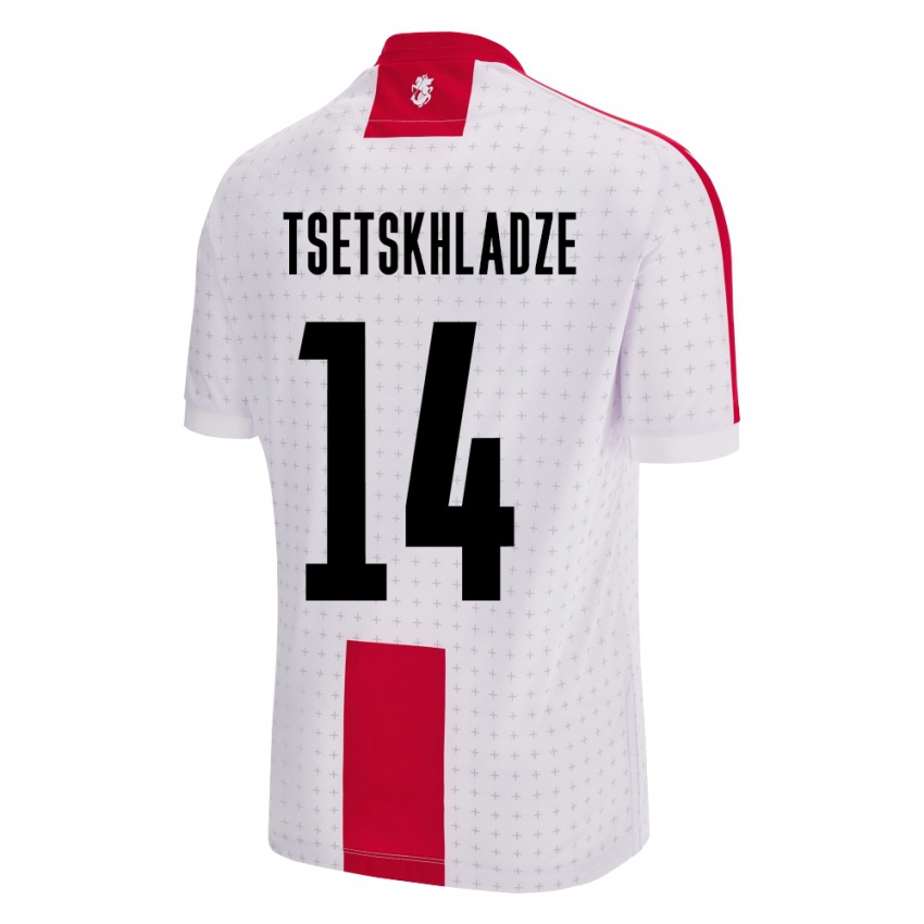 Niño Camiseta Georgia Nikoloz Tsetskhladze #14 Blanco 1ª Equipación 24-26 La Camisa México