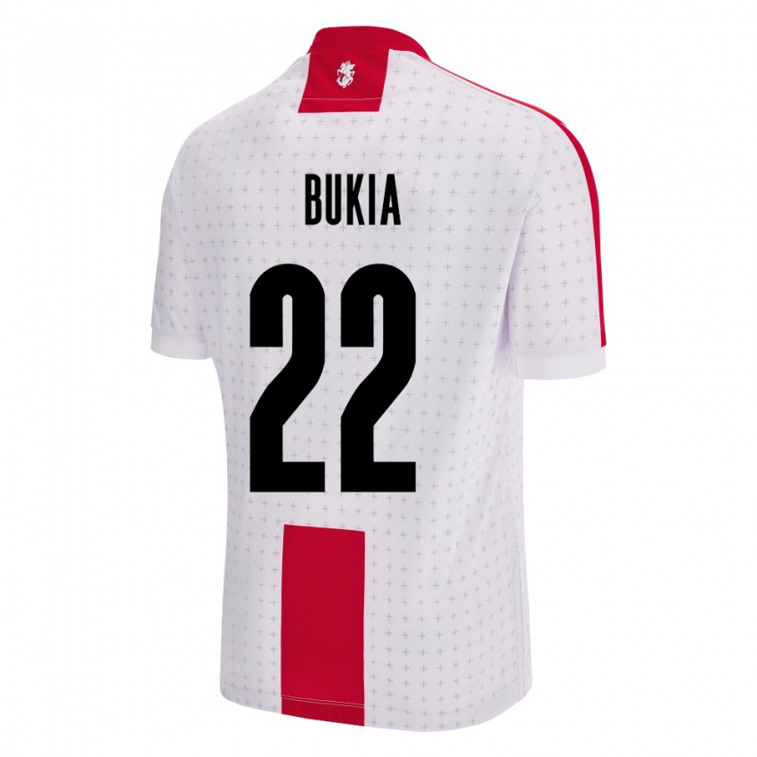 Niño Camiseta Georgia Davit Bukia #22 Blanco 1ª Equipación 24-26 La Camisa México