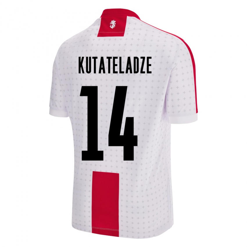 Niño Camiseta Georgia Alexandre Kutateladze #14 Blanco 1ª Equipación 24-26 La Camisa México