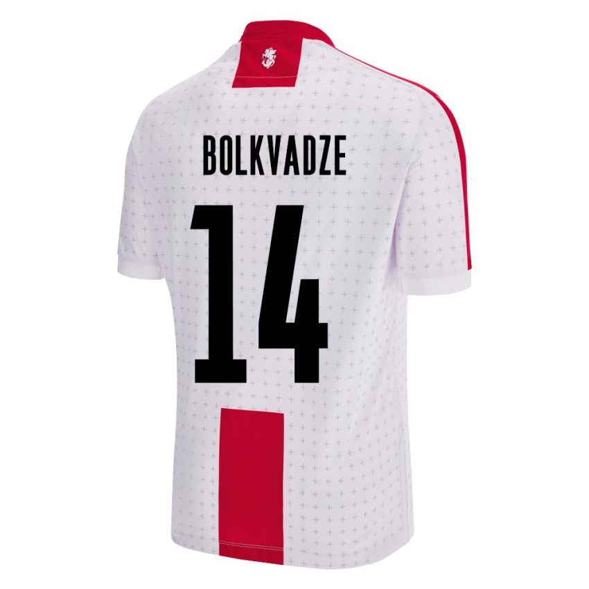 Niño Camiseta Georgia Anastasia Bolkvadze #14 Blanco 1ª Equipación 24-26 La Camisa México