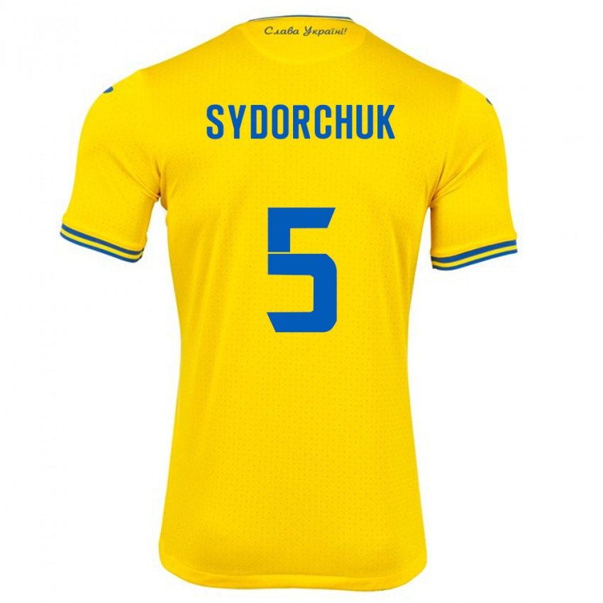 Niño Camiseta Ucrania Sergiy Sydorchuk #5 Amarillo 1ª Equipación 24-26 La Camisa México