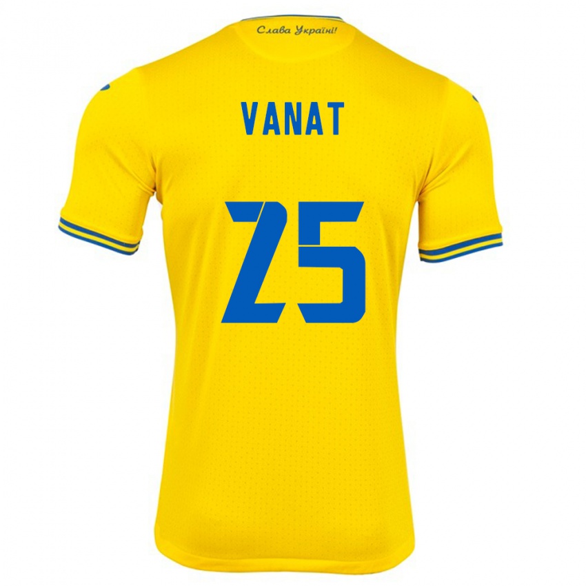 Niño Camiseta Ucrania Vladyslav Vanat #25 Amarillo 1ª Equipación 24-26 La Camisa México