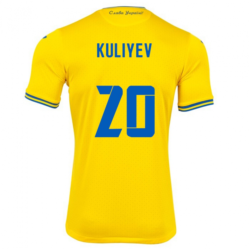 Niño Camiseta Ucrania Eldar Kuliyev #20 Amarillo 1ª Equipación 24-26 La Camisa México