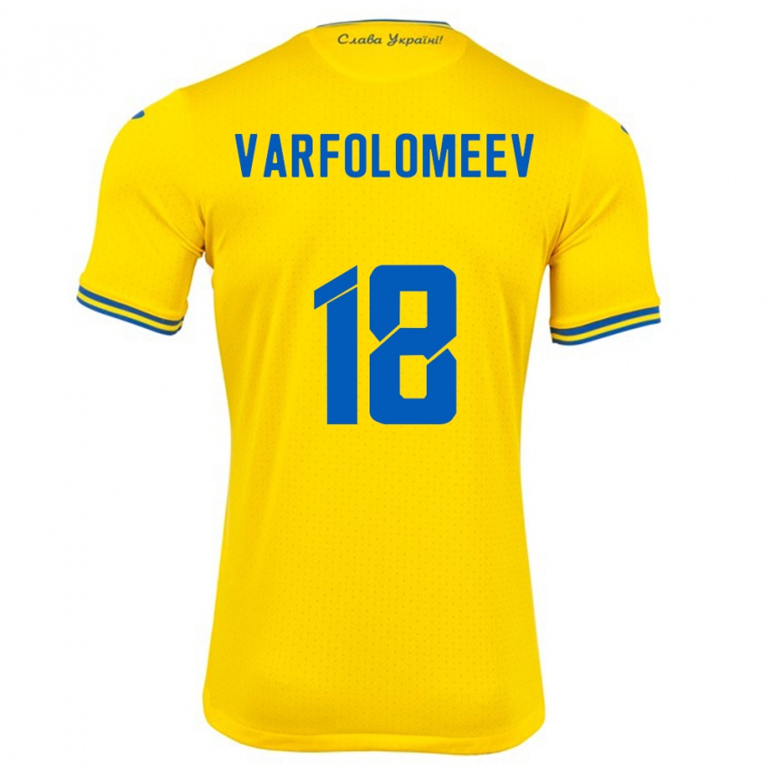 Niño Camiseta Ucrania Ivan Varfolomeev #18 Amarillo 1ª Equipación 24-26 La Camisa México