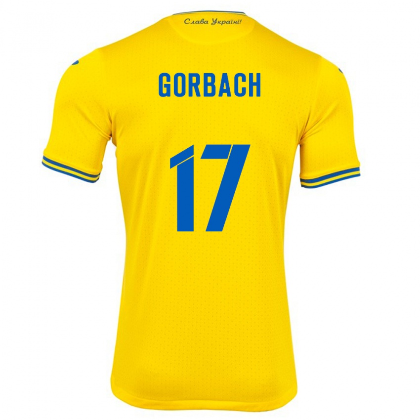 Niño Camiseta Ucrania Igor Gorbach #17 Amarillo 1ª Equipación 24-26 La Camisa México