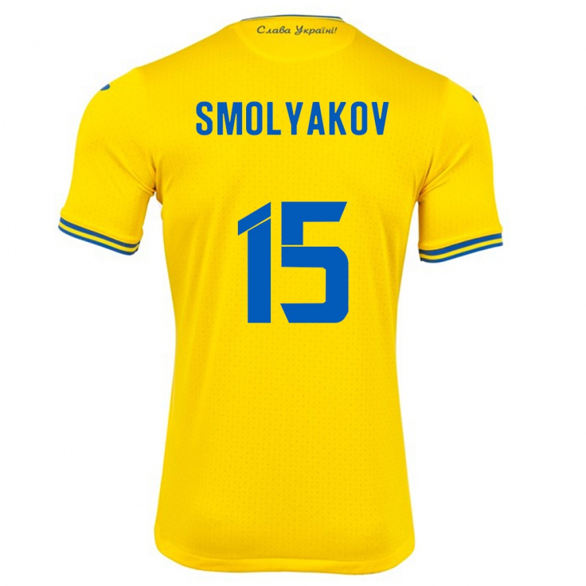 Niño Camiseta Ucrania Artem Smolyakov #15 Amarillo 1ª Equipación 24-26 La Camisa México