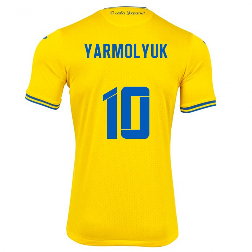 Niño Camiseta Ucrania Yegor Yarmolyuk #10 Amarillo 1ª Equipación 24-26 La Camisa México