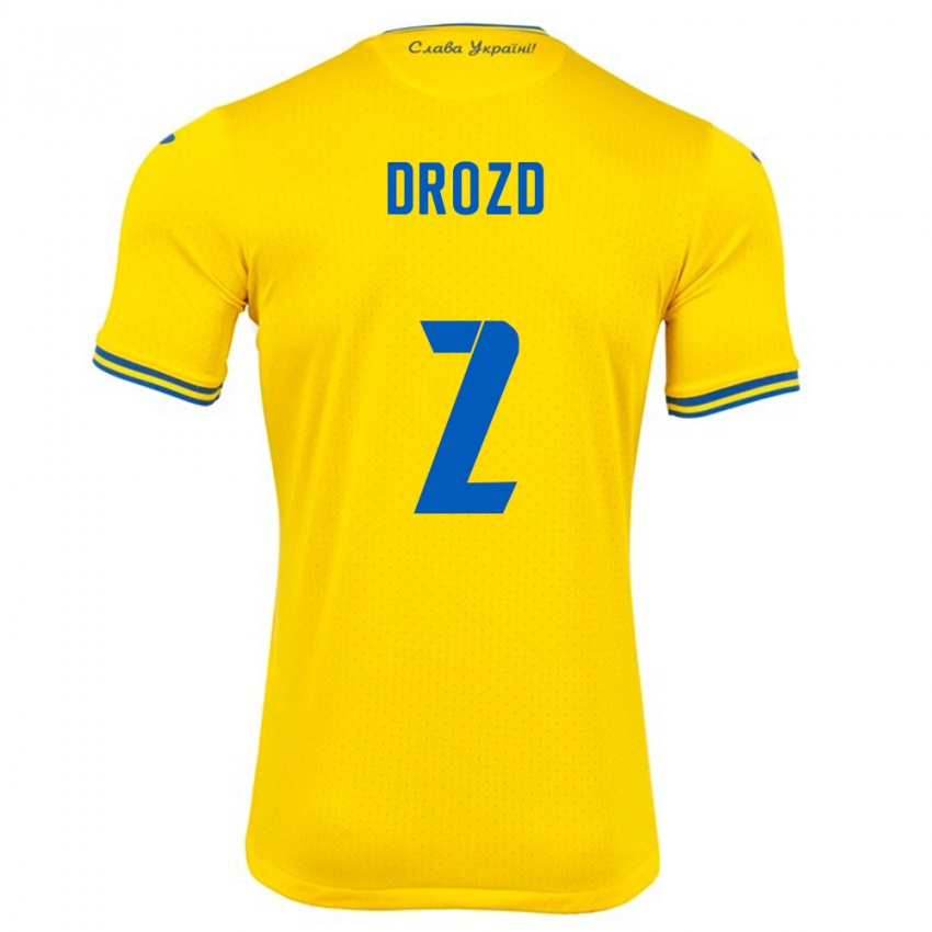 Niño Camiseta Ucrania Anton Drozd #2 Amarillo 1ª Equipación 24-26 La Camisa México