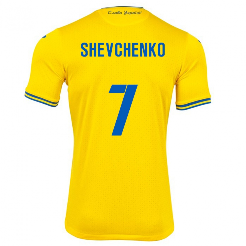 Niño Camiseta Ucrania Kristian Shevchenko #7 Amarillo 1ª Equipación 24-26 La Camisa México