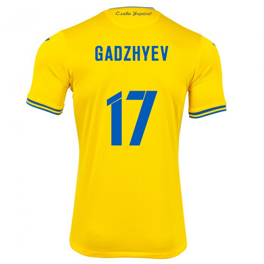 Niño Camiseta Ucrania Ramik Gadzhyev #17 Amarillo 1ª Equipación 24-26 La Camisa México