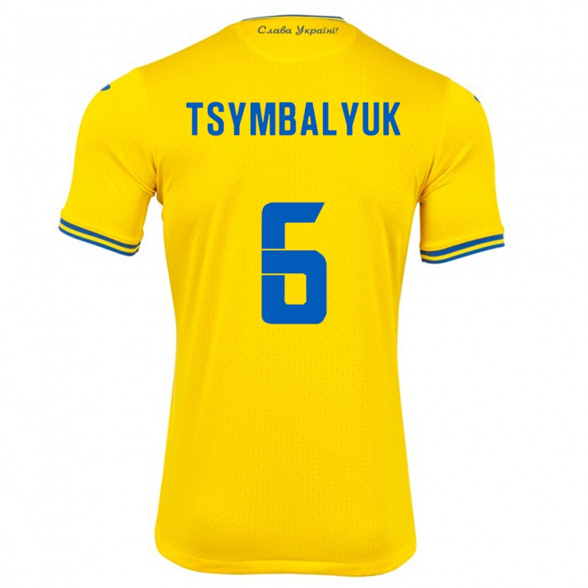 Niño Camiseta Ucrania Maksym Tsymbalyuk #6 Amarillo 1ª Equipación 24-26 La Camisa México