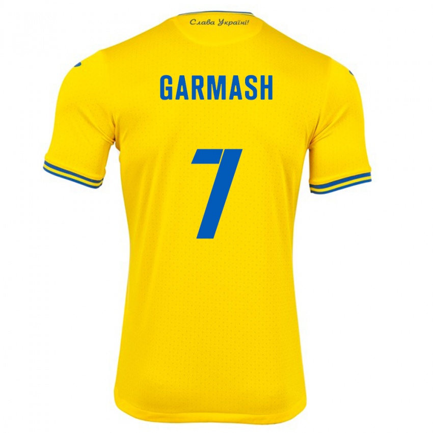 Niño Camiseta Ucrania Yevgen Garmash #7 Amarillo 1ª Equipación 24-26 La Camisa México