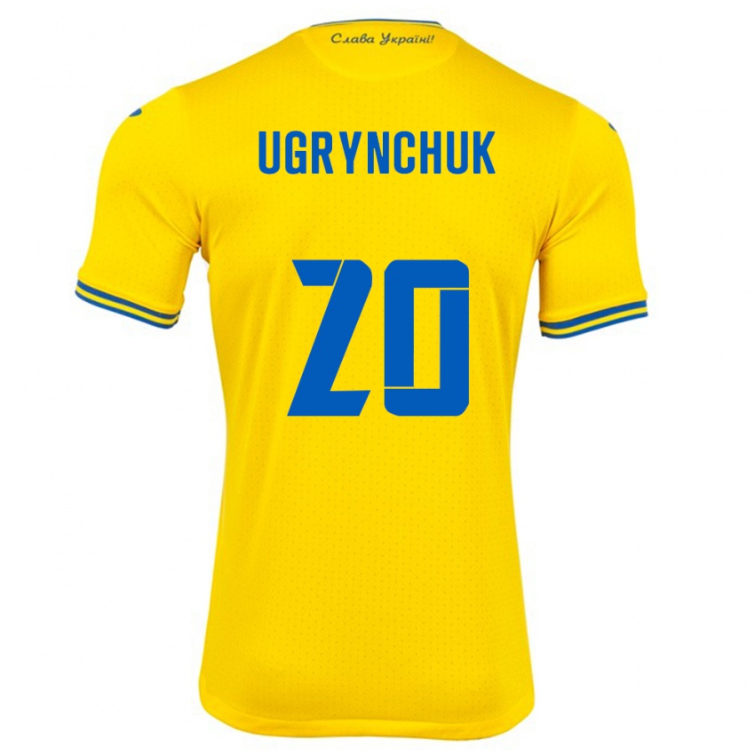 Niño Camiseta Ucrania Artem Ugrynchuk #20 Amarillo 1ª Equipación 24-26 La Camisa México