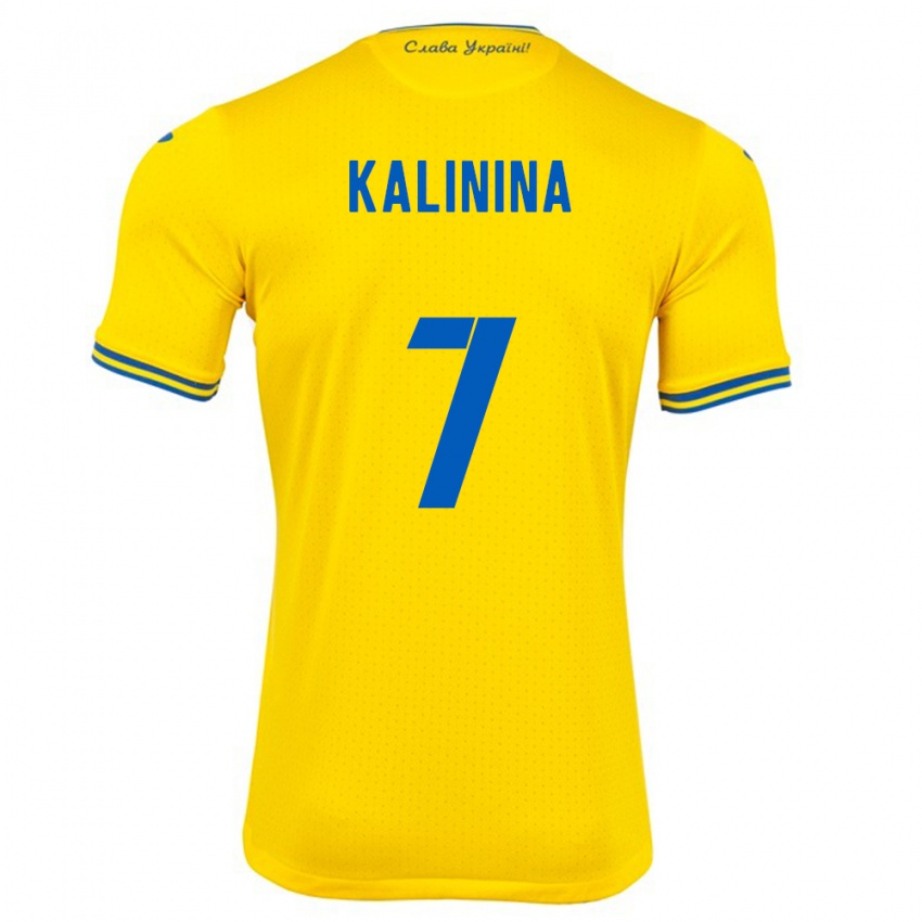 Niño Camiseta Ucrania Yana Kalinina #7 Amarillo 1ª Equipación 24-26 La Camisa México