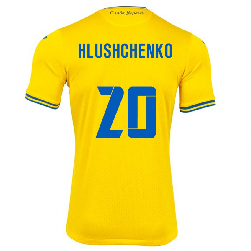 Niño Camiseta Ucrania Inna Hlushchenko #20 Amarillo 1ª Equipación 24-26 La Camisa México