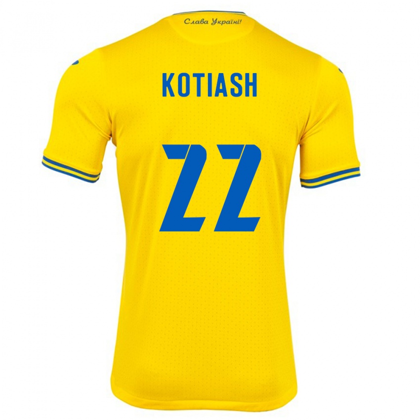 Niño Camiseta Ucrania Iryna Kotiash #22 Amarillo 1ª Equipación 24-26 La Camisa México