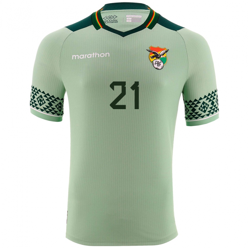 Niño Camiseta Bolivia Luis Paz #21 Verde Claro 1ª Equipación 24-26 La Camisa México