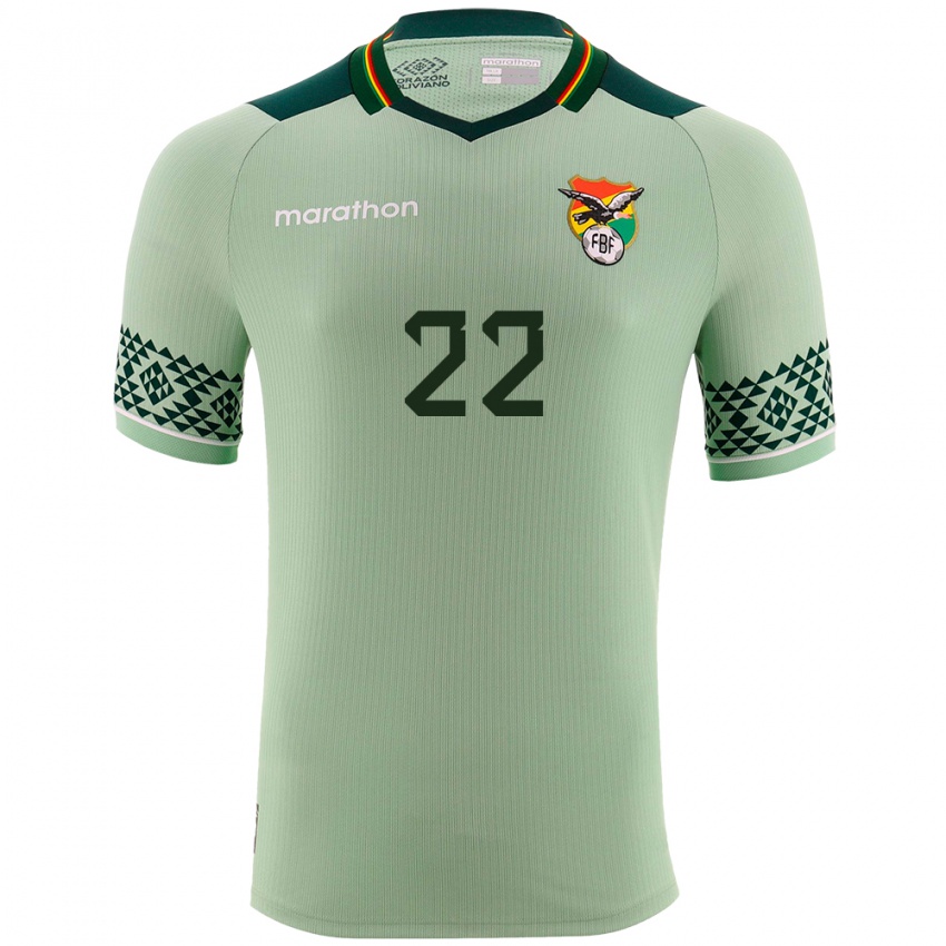 Niño Camiseta Bolivia Gonzalo Mendoza #22 Verde Claro 1ª Equipación 24-26 La Camisa México