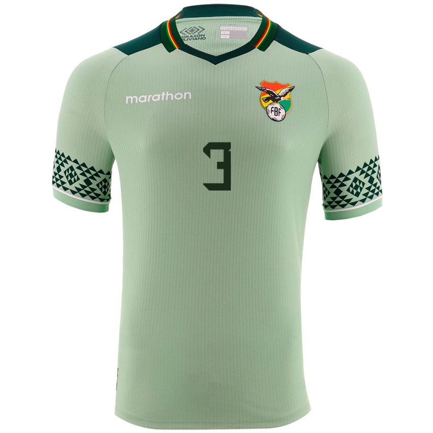 Niño Camiseta Bolivia Diego Medina #3 Verde Claro 1ª Equipación 24-26 La Camisa México