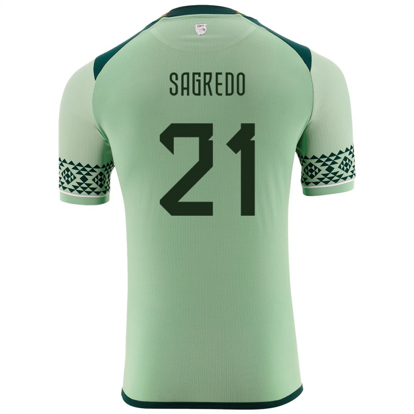 Niño Camiseta Bolivia José Sagredo #21 Verde Claro 1ª Equipación 24-26 La Camisa México