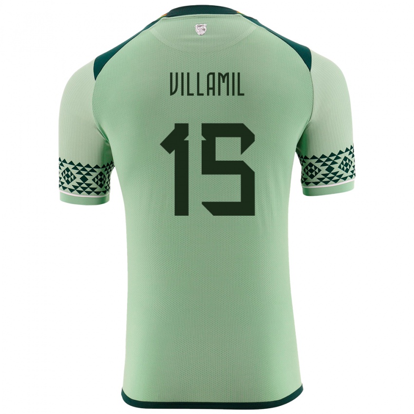 Niño Camiseta Bolivia Gabriel Villamíl #15 Verde Claro 1ª Equipación 24-26 La Camisa México