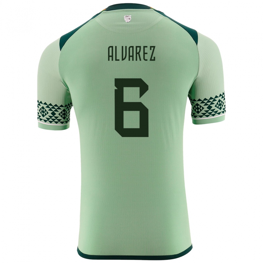 Niño Camiseta Bolivia Eduardo Álvarez #6 Verde Claro 1ª Equipación 24-26 La Camisa México