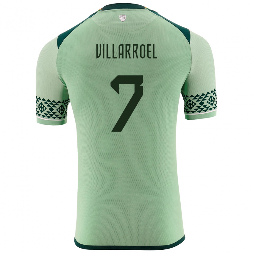 Niño Camiseta Bolivia Miguel Villarroel #7 Verde Claro 1ª Equipación 24-26 La Camisa México