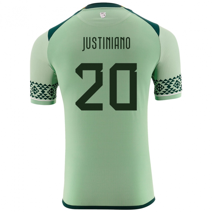 Niño Camiseta Bolivia Leonardo Justiniano #20 Verde Claro 1ª Equipación 24-26 La Camisa México