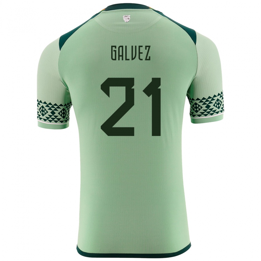 Niño Camiseta Bolivia Vladimir Galvez #21 Verde Claro 1ª Equipación 24-26 La Camisa México