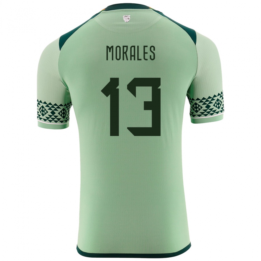 Niño Camiseta Bolivia Ericka Morales #13 Verde Claro 1ª Equipación 24-26 La Camisa México