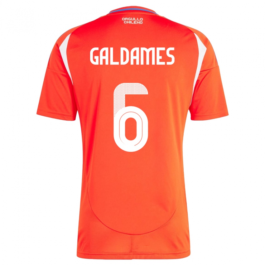 Niño Camiseta Chile Thomas Galdames #6 Rojo 1ª Equipación 24-26 La Camisa México