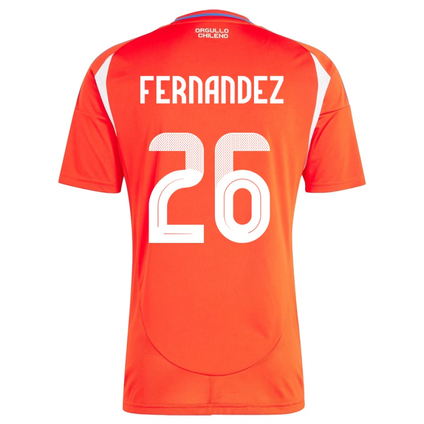 Niño Camiseta Chile Nicolás Fernández #26 Rojo 1ª Equipación 24-26 La Camisa México