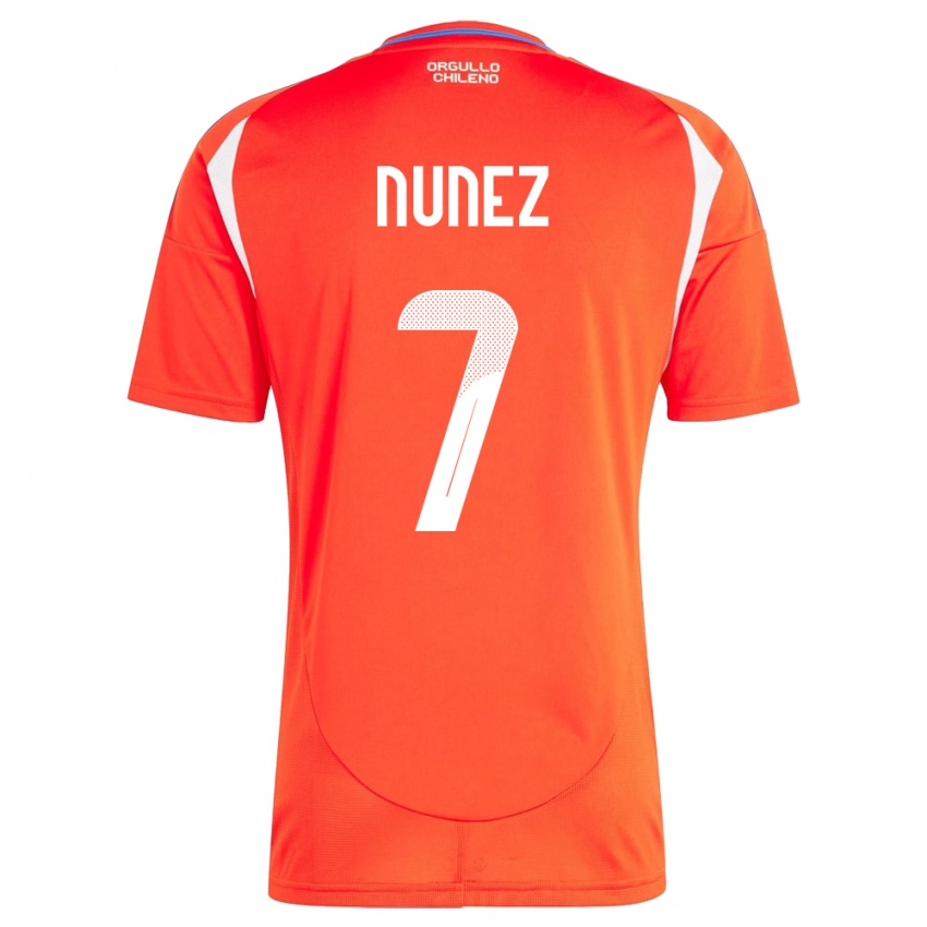 Niño Camiseta Chile Marcelino Núñez #7 Rojo 1ª Equipación 24-26 La Camisa México