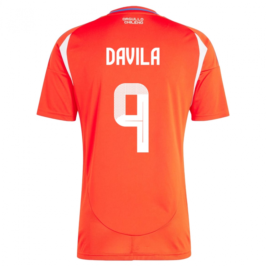 Niño Camiseta Chile Víctor Dávila #9 Rojo 1ª Equipación 24-26 La Camisa México