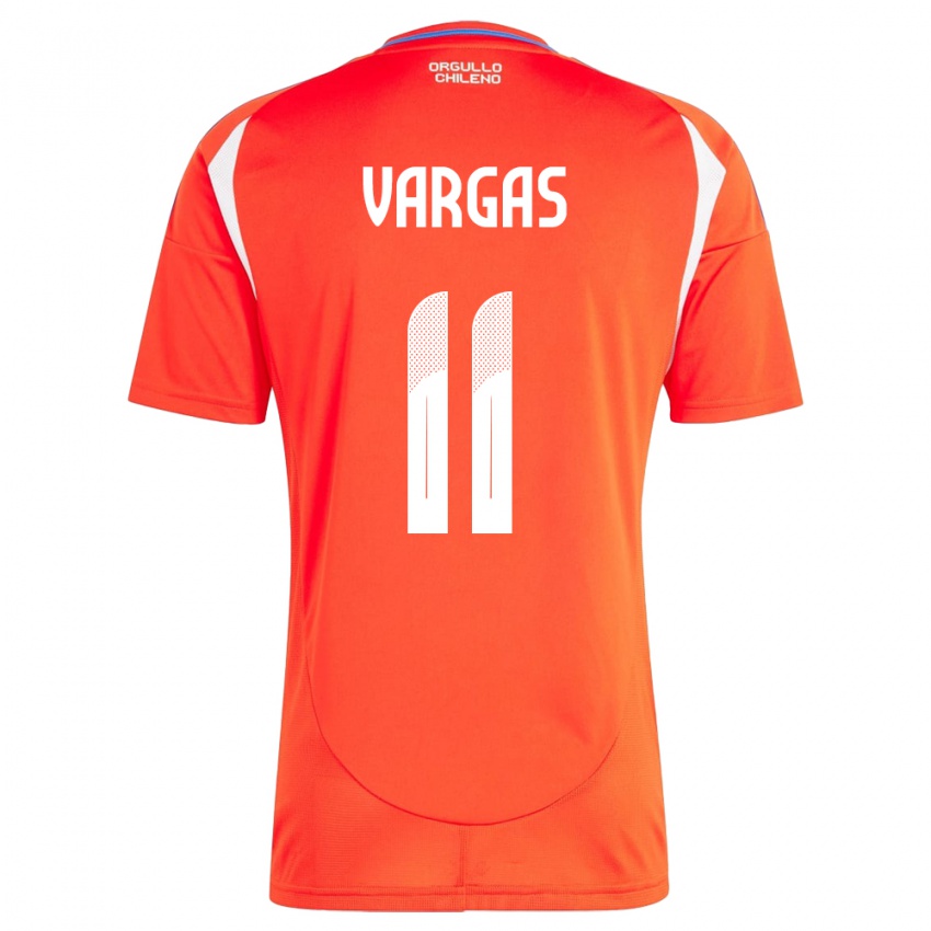 Niño Camiseta Chile Eduardo Vargas #11 Rojo 1ª Equipación 24-26 La Camisa México