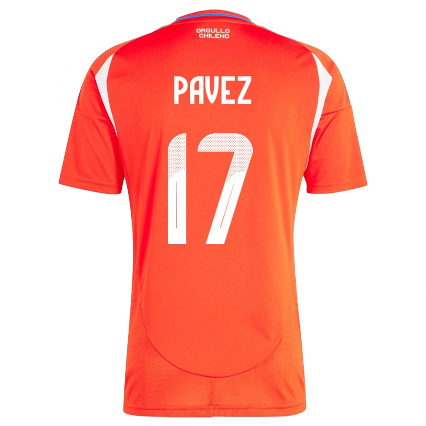 Niño Camiseta Chile Esteban Pavez #17 Rojo 1ª Equipación 24-26 La Camisa México