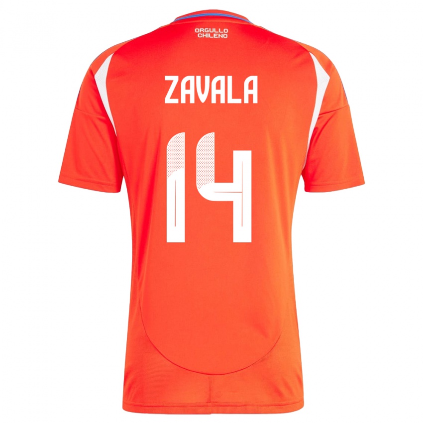 Niño Camiseta Chile Cristián Zavala #14 Rojo 1ª Equipación 24-26 La Camisa México