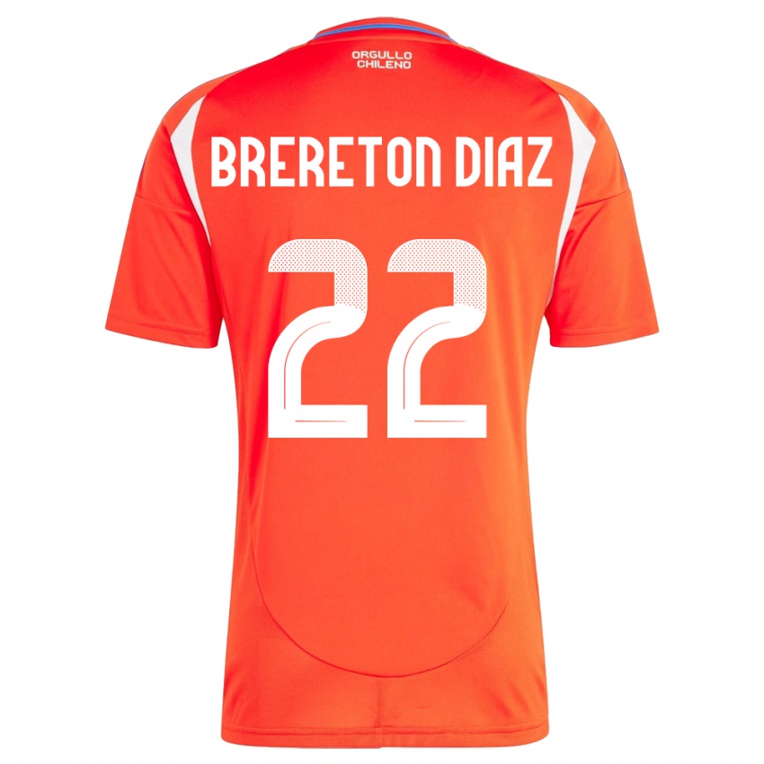 Niño Camiseta Chile Ben Brereton Díaz #22 Rojo 1ª Equipación 24-26 La Camisa México