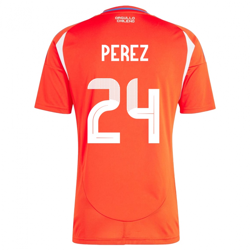 Niño Camiseta Chile César Pérez #24 Rojo 1ª Equipación 24-26 La Camisa México