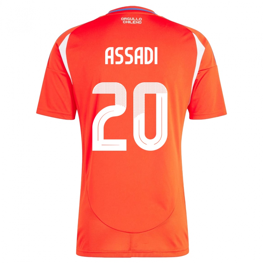 Niño Camiseta Chile Lucas Assadi #20 Rojo 1ª Equipación 24-26 La Camisa México