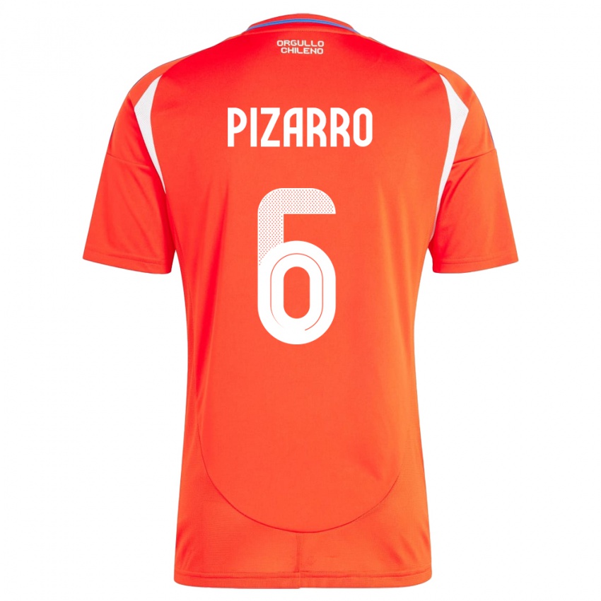 Niño Camiseta Chile Vicente Pizarro #6 Rojo 1ª Equipación 24-26 La Camisa México