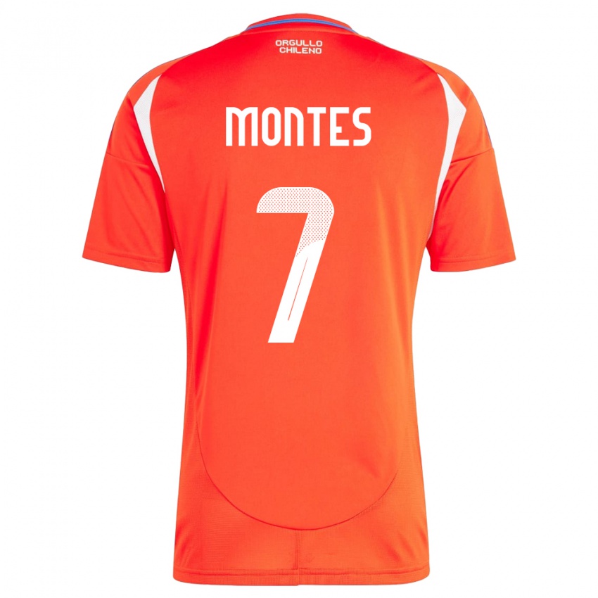 Niño Camiseta Chile Clemente Montes #7 Rojo 1ª Equipación 24-26 La Camisa México