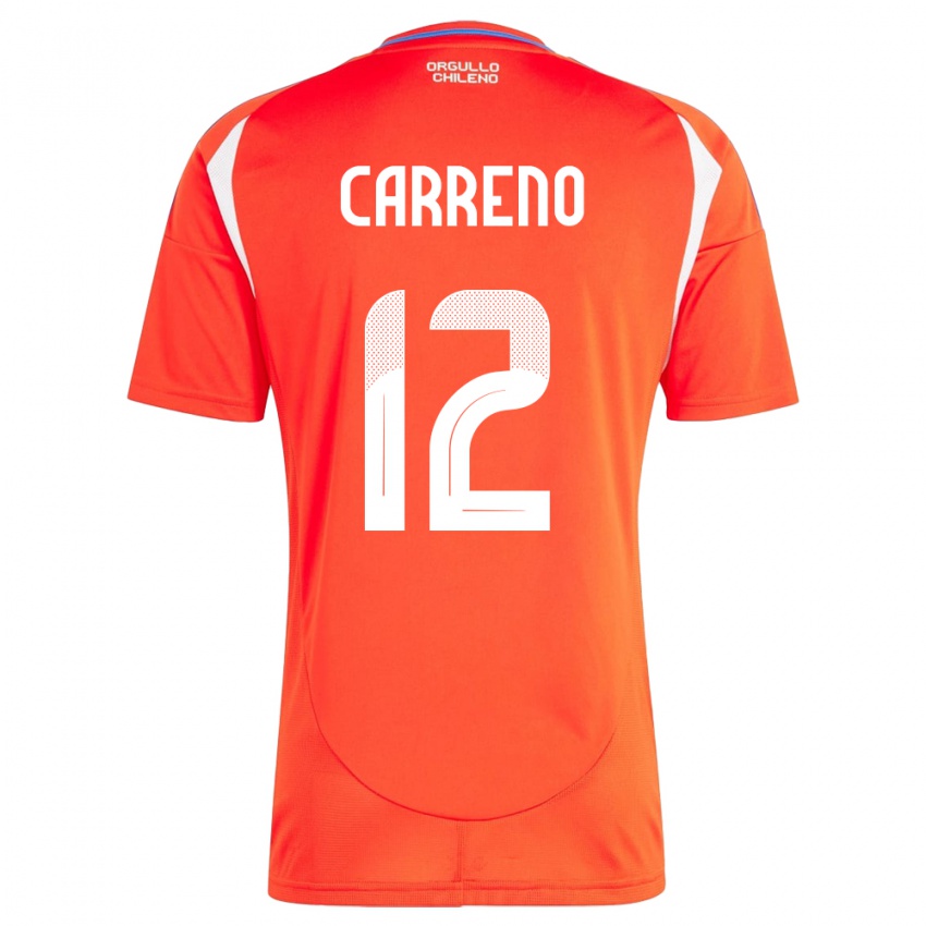 Niño Camiseta Chile Diego Carreño #12 Rojo 1ª Equipación 24-26 La Camisa México