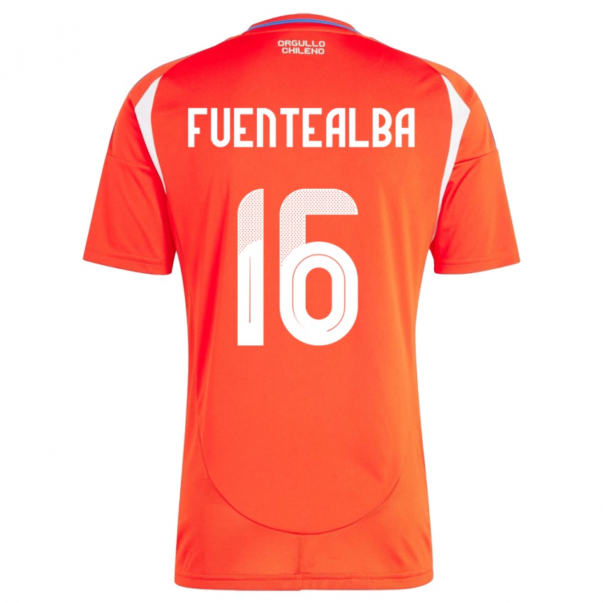 Niño Camiseta Chile Jeison Fuentealba #16 Rojo 1ª Equipación 24-26 La Camisa México