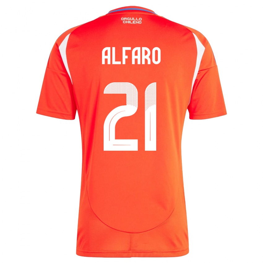 Niño Camiseta Chile Julián Alfaro #21 Rojo 1ª Equipación 24-26 La Camisa México