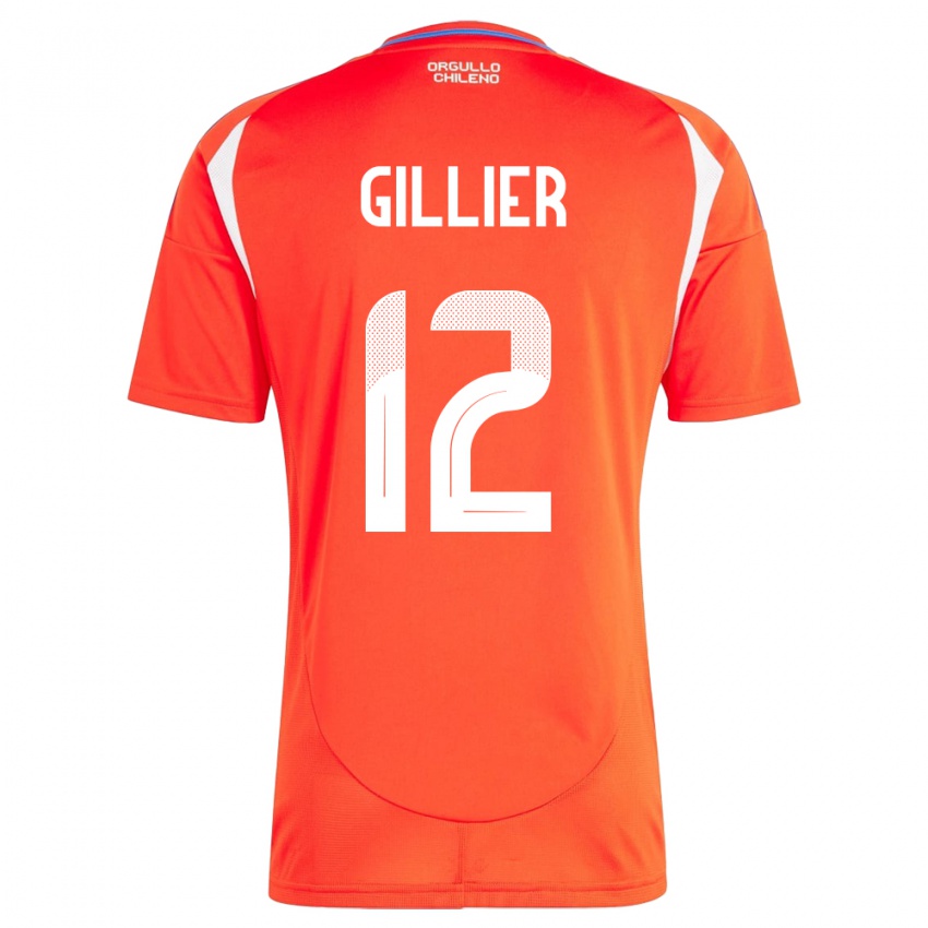 Niño Camiseta Chile Thomas Gillier #12 Rojo 1ª Equipación 24-26 La Camisa México