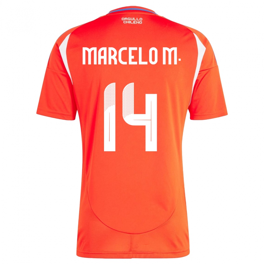 Niño Camiseta Chile Marcelo Morales #14 Rojo 1ª Equipación 24-26 La Camisa México