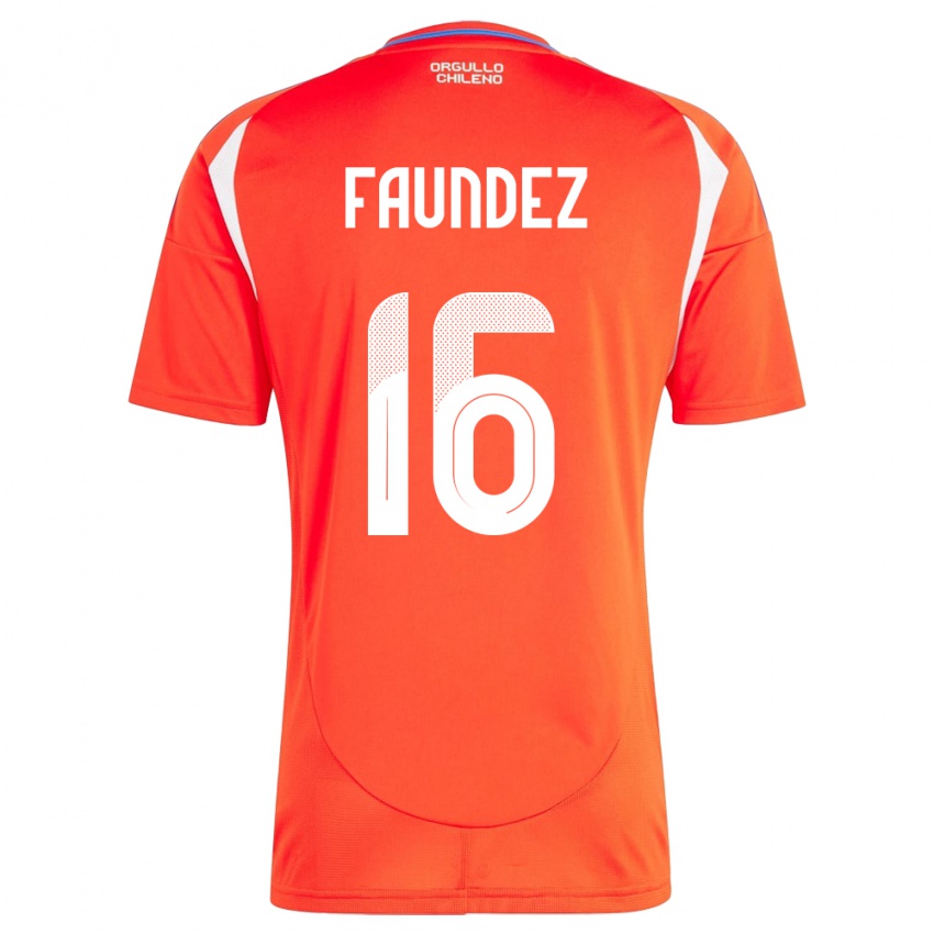 Niño Camiseta Chile Felipe Faúndez #16 Rojo 1ª Equipación 24-26 La Camisa México